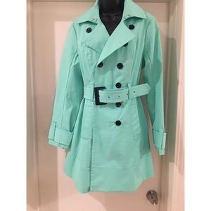 New York & Company Mint Green Trench Coat